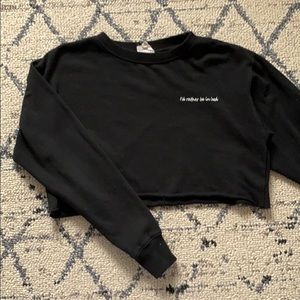 Black cropped sweatshirt